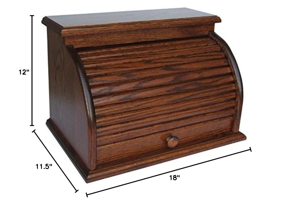 Oak Roll Top Bread Box Z35573