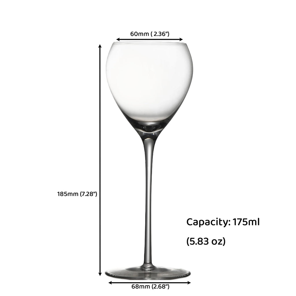 Hand Blown Crystal Cocktail Glasses Set of 6, 5.8Oz Clear B783