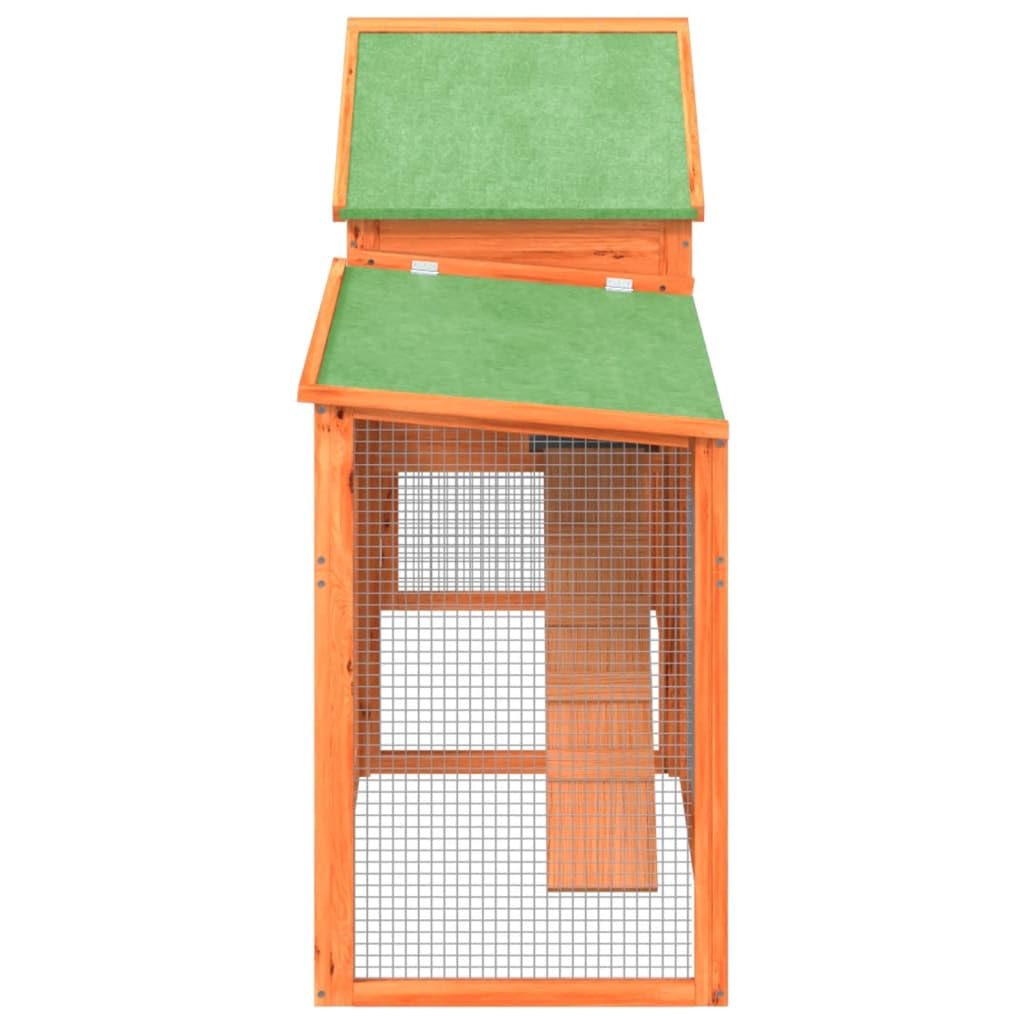 73 Inch 2 Tier Wooden Small Animal Cage Z58155