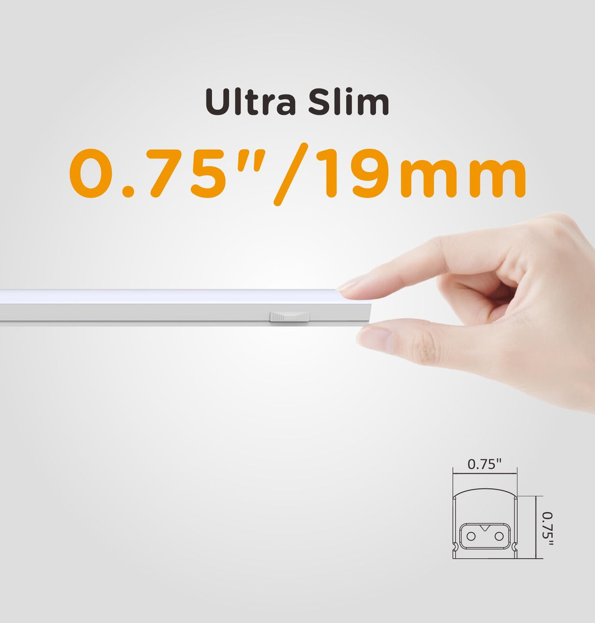 Under Cabinet Lighting Plug in AC120V 3CCT 3000/4000/5000K Linkable Ultra Slim LED Cabinet Light 24inch White 2Pack L331