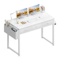White 40 Inch Computer Desk with Drawers W6692