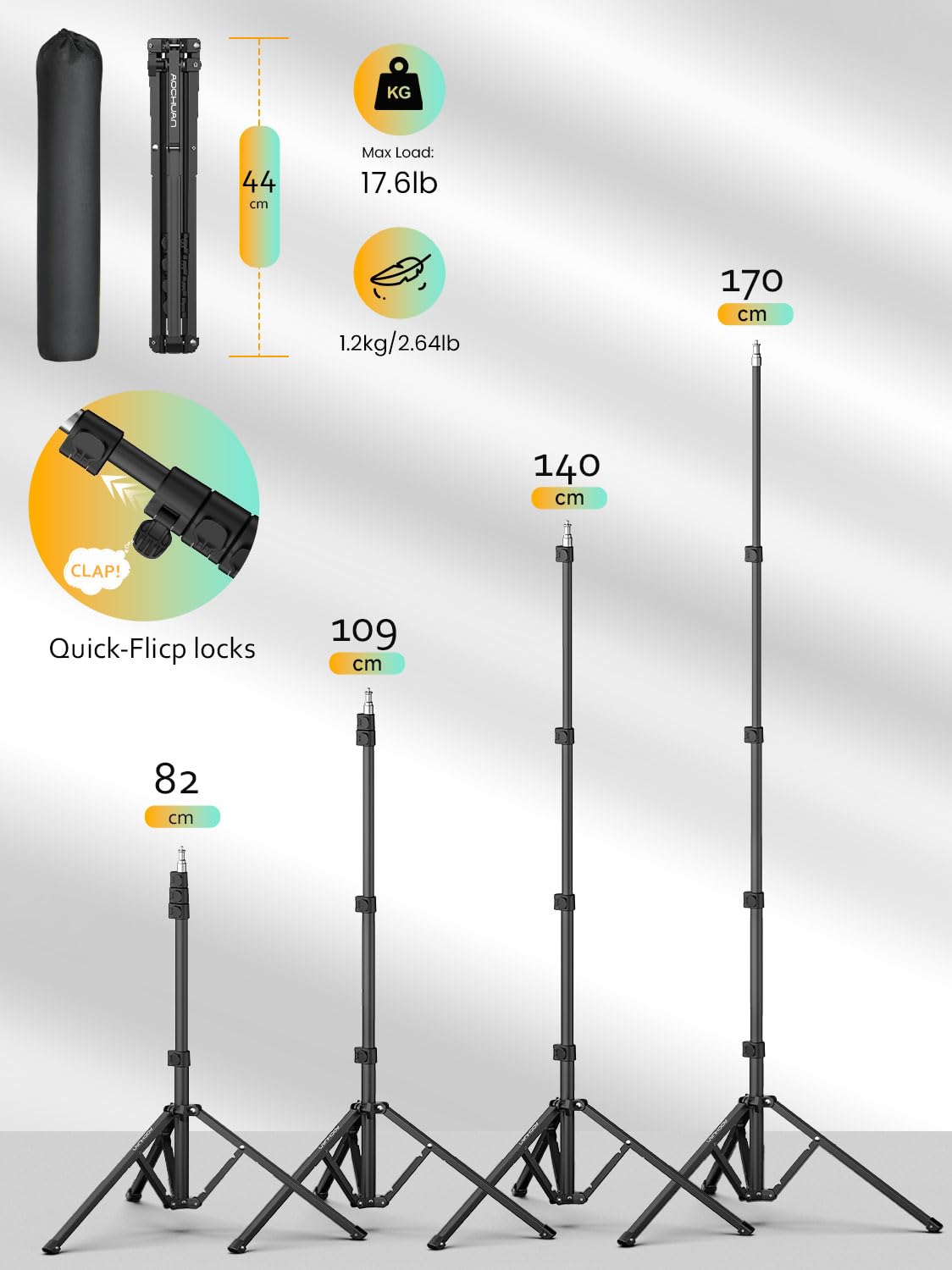 1.7M Aluminum Alloy Camera Tripod H838190