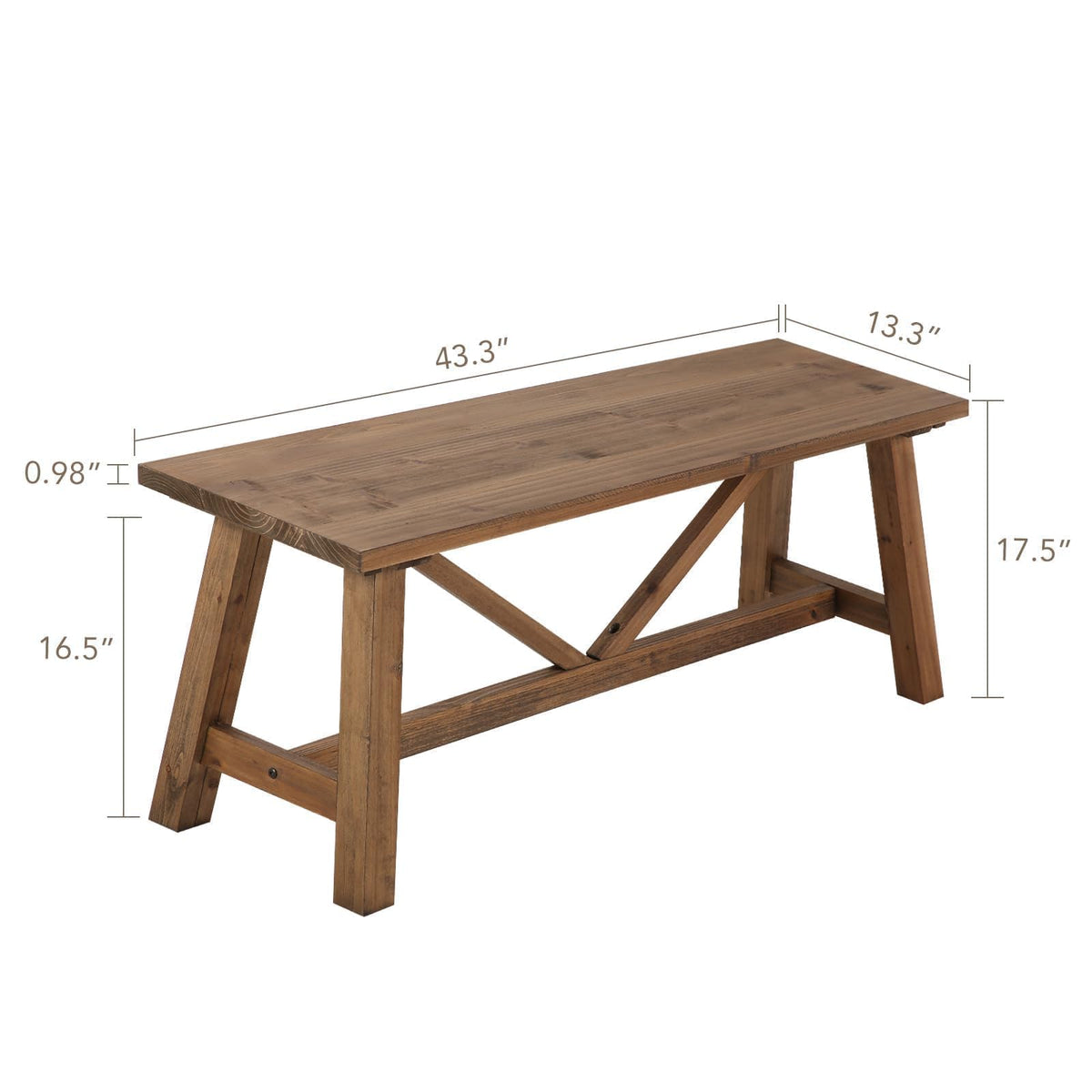 43" Solid Wood Bench Q950