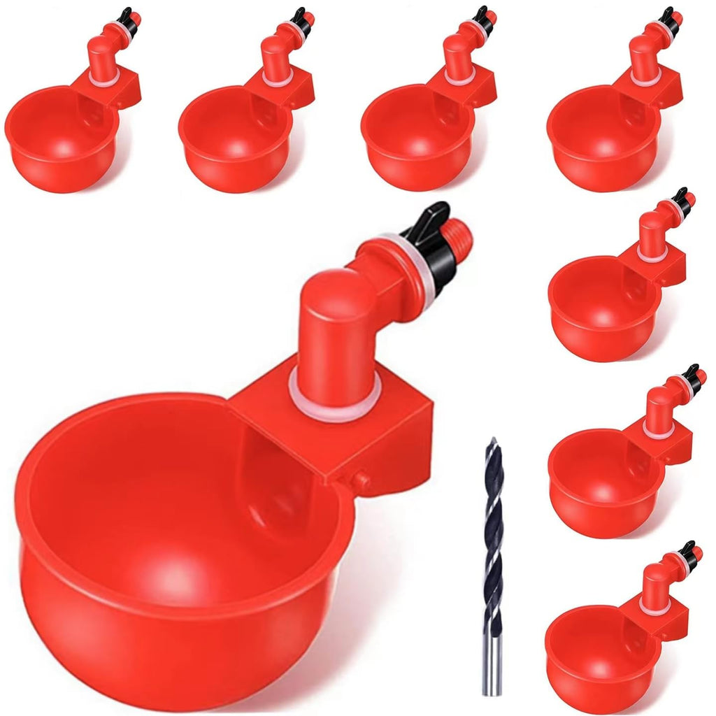 8 Pc Automatic Poultry Waterer Cups with Drill V35473