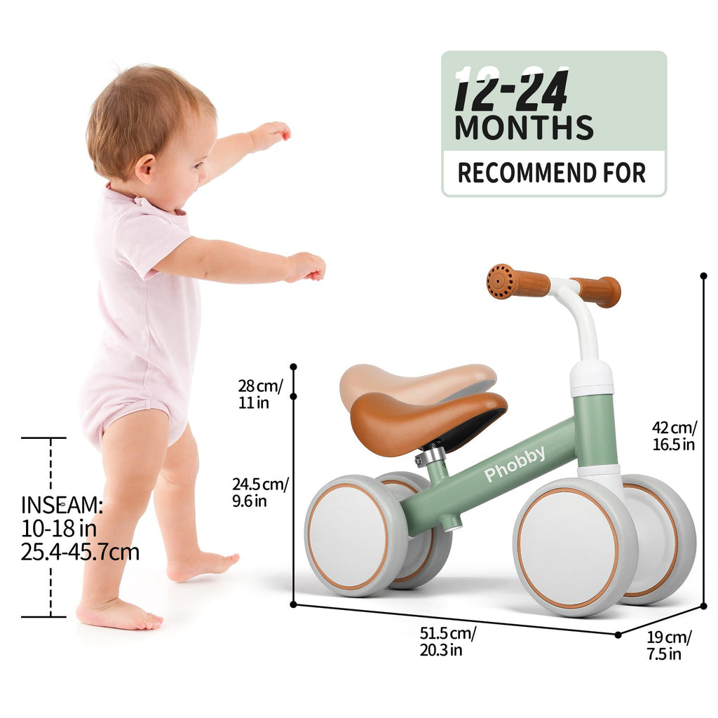 Green Adjustable Baby Balance Bike Z146495