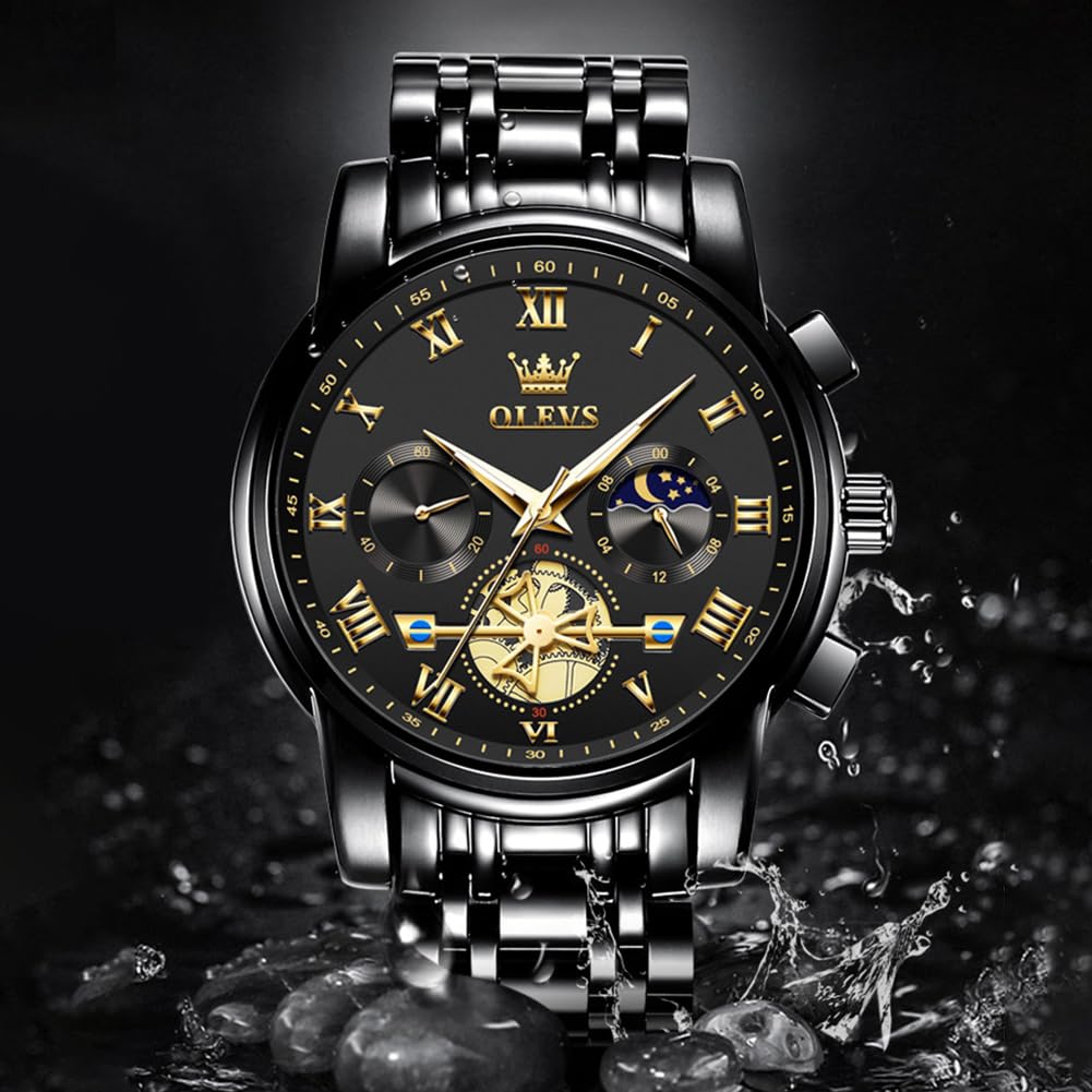 Waterproof Stainless Steel Multifunction Mens Watch L6133