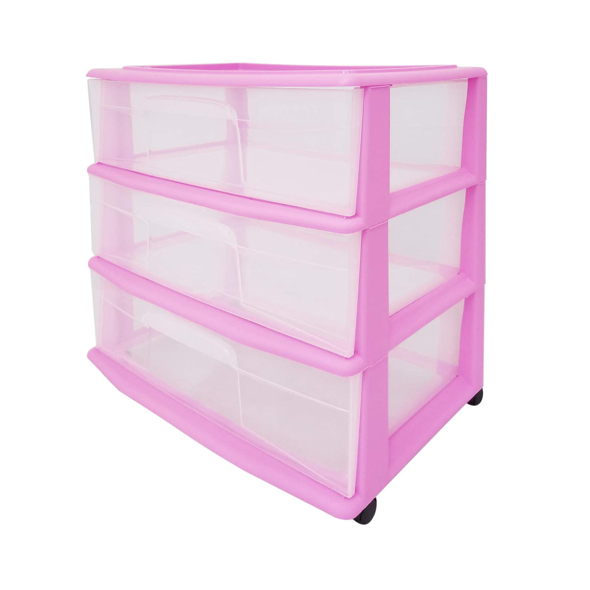 Wide Plastic 3 Drawer Storage Cart D9761