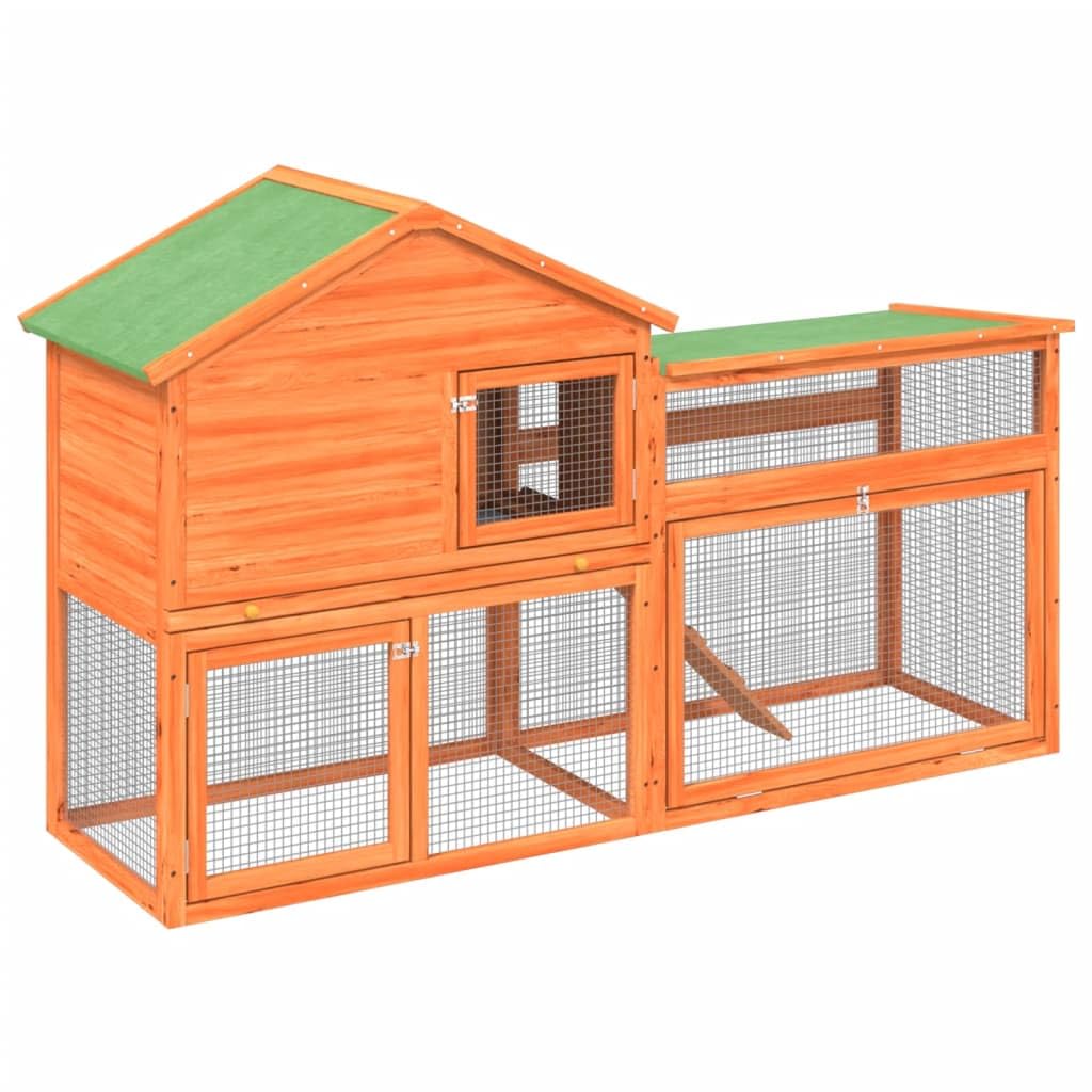 73 Inch 2 Tier Wooden Small Animal Cage Z58155