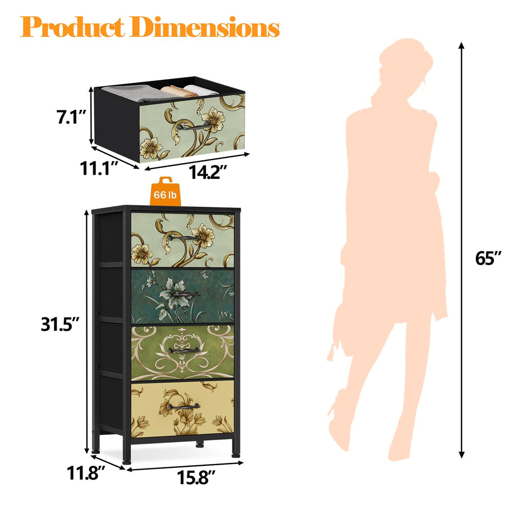 4 Drawer Fabric Dresser G2549