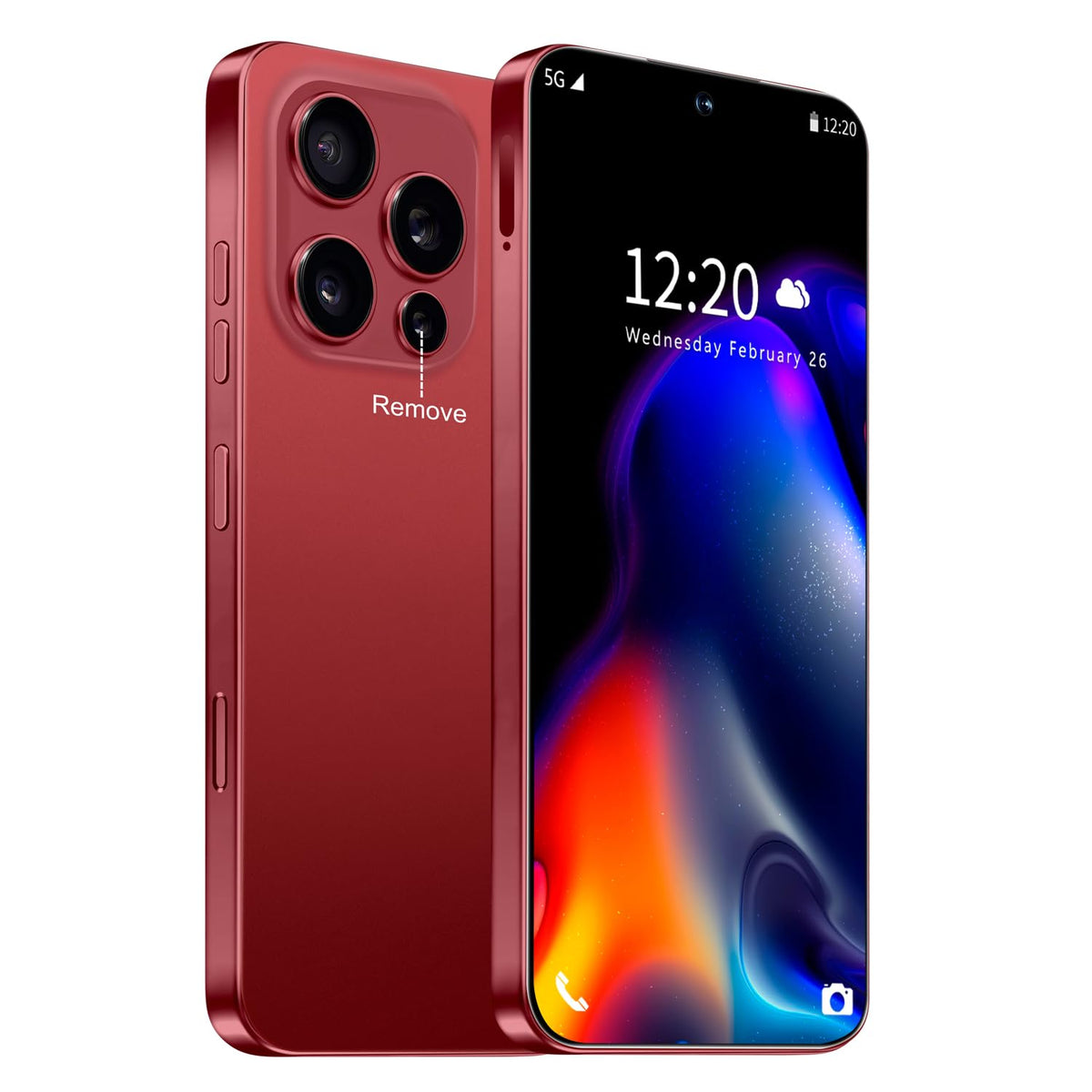 Unlocked Cell Phone 16+512GB Android 14 Wine Red W891