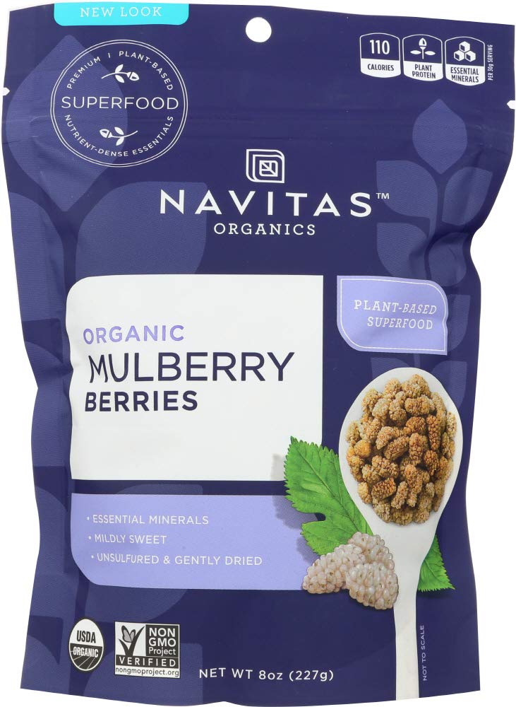 Organic Sun-Dried White Mulberries 8 oz Pack of 6 X321