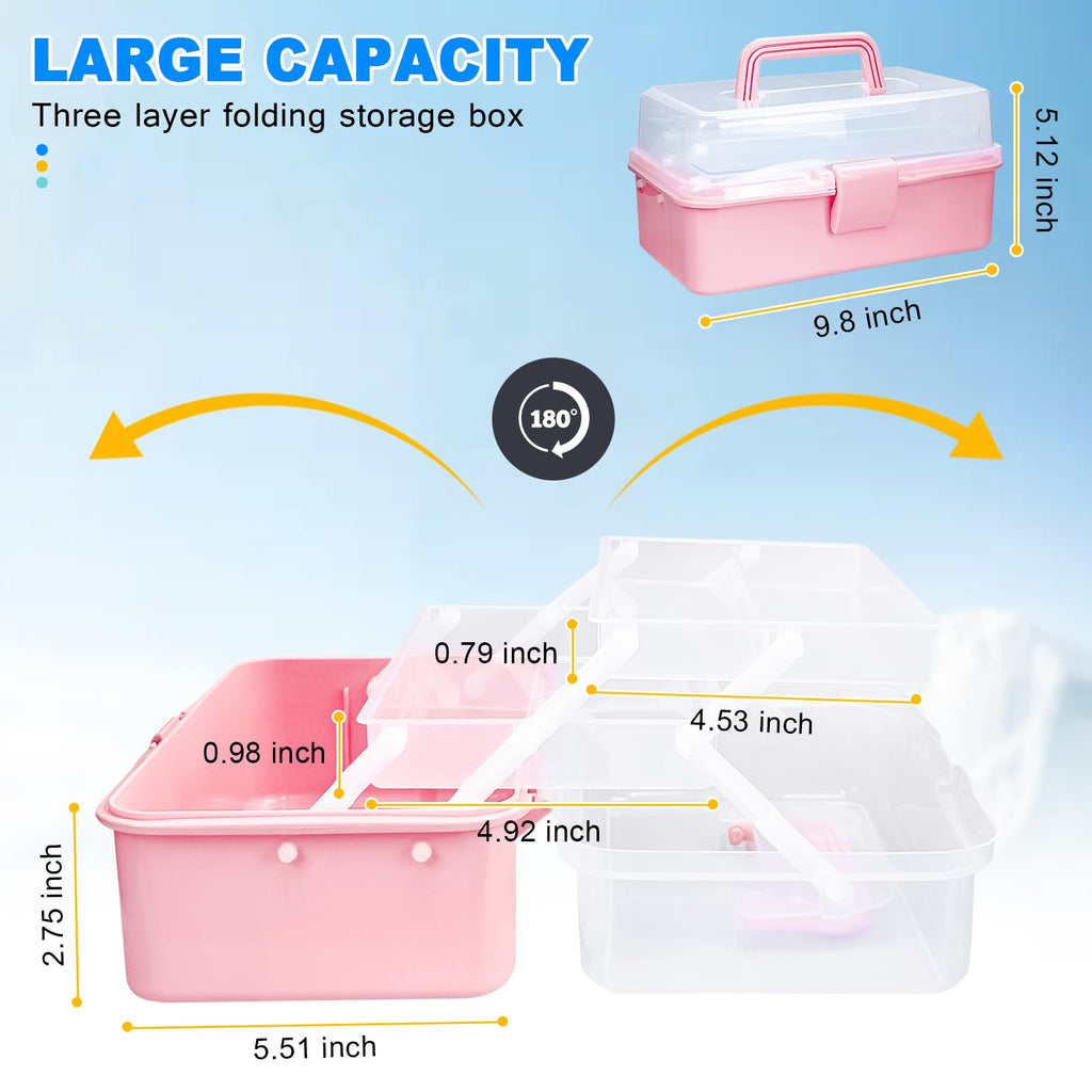 10 Inch 3 Layer Tackle Box Organizer with 2 Trays N2201