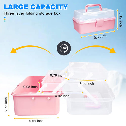 10 Inch 3 Layer Tackle Box Organizer with 2 Trays N2201