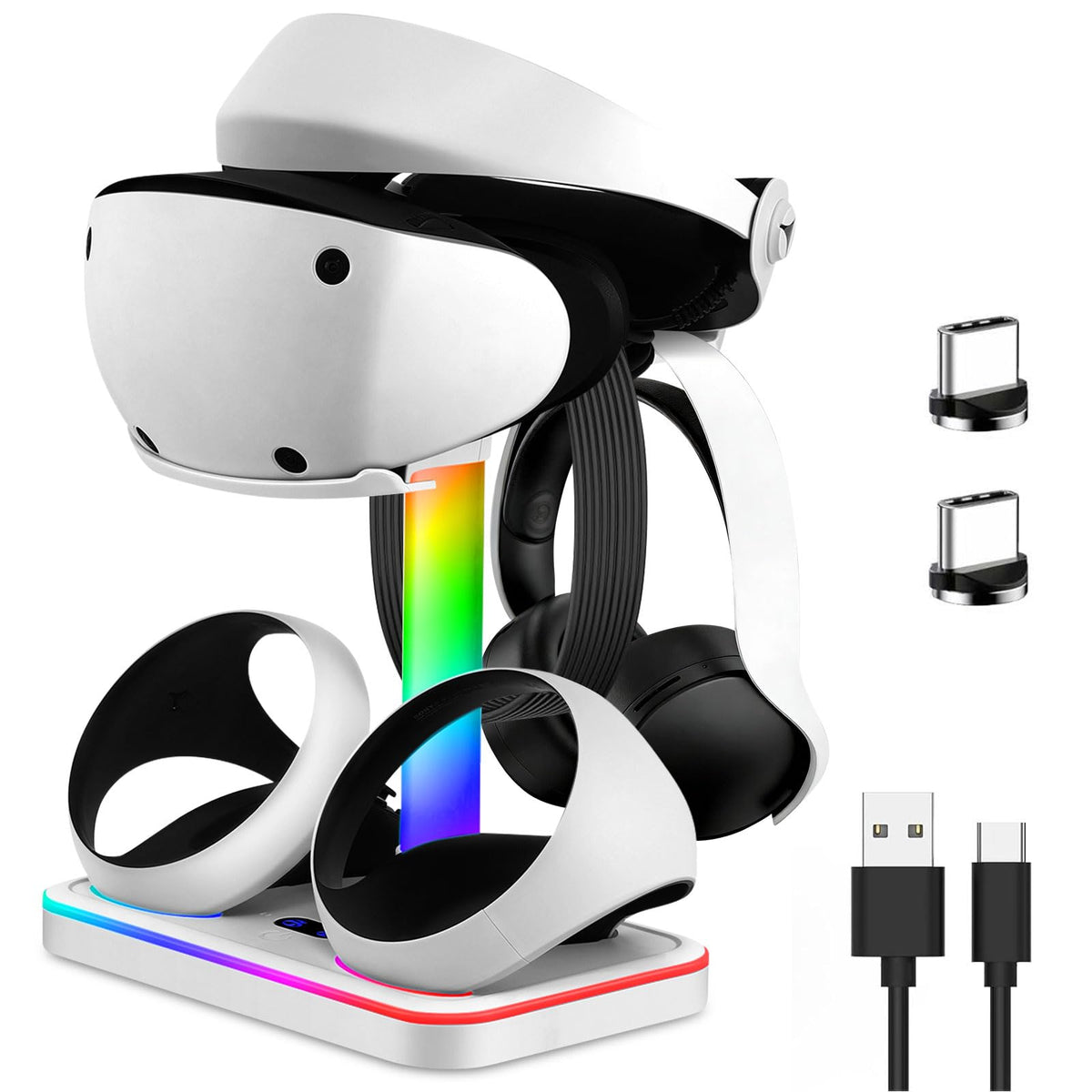 Charging Stand for PlayStation VR2 with Controller Charging Dock and Type-C Cable T5912