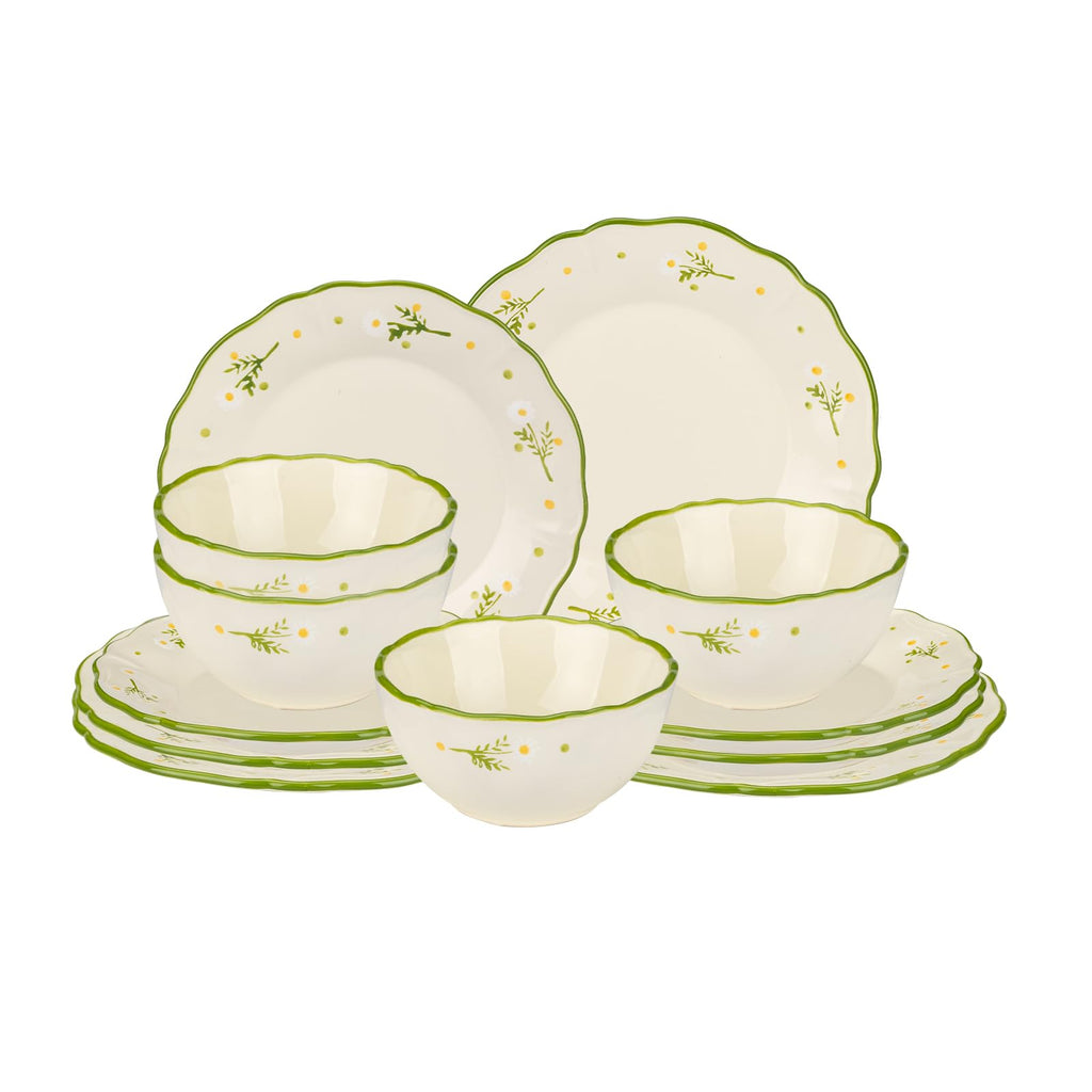 12-Piece Hand-painted Ceramic Dinnerware Set C704414
