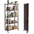 5-Tier Folding Storage Shelf with Woodgrain Finish V6246