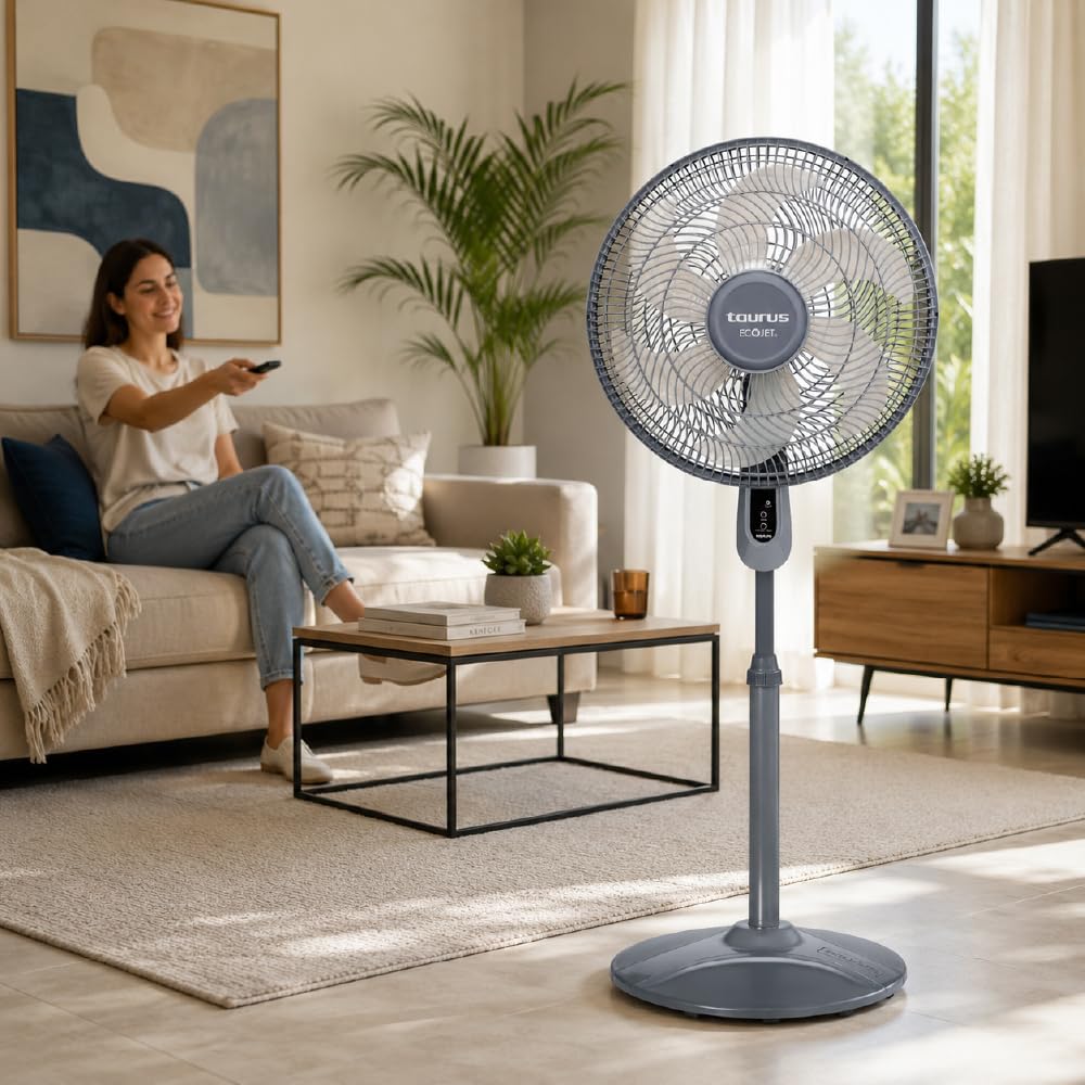 16” Pedestal Fan with Remote, Oscillating Standing Fan A84051