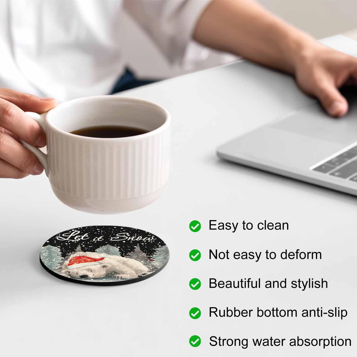 Black Silicone Coasters Set of 2 H43792