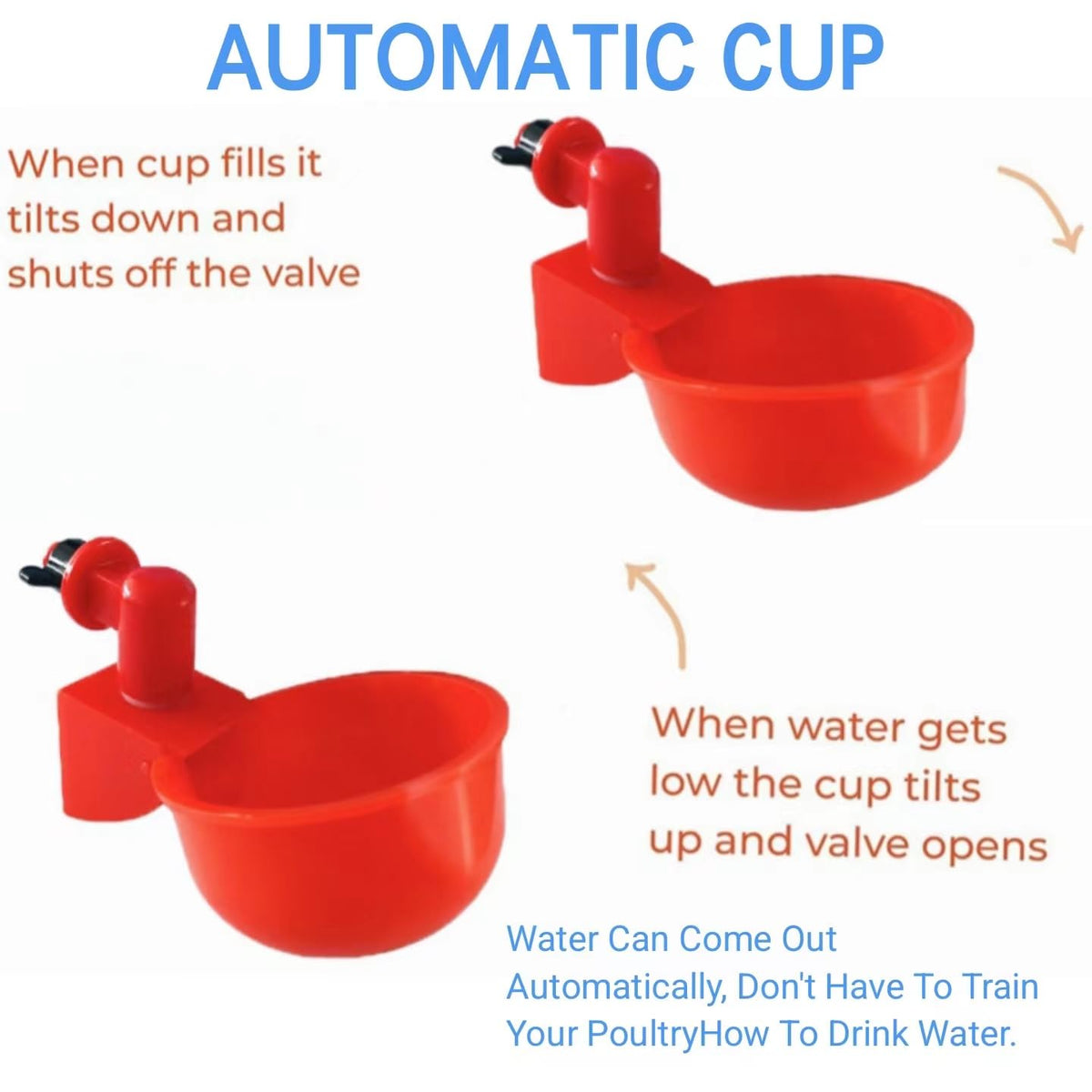 8 Pc Automatic Poultry Waterer Cups with Drill V35473