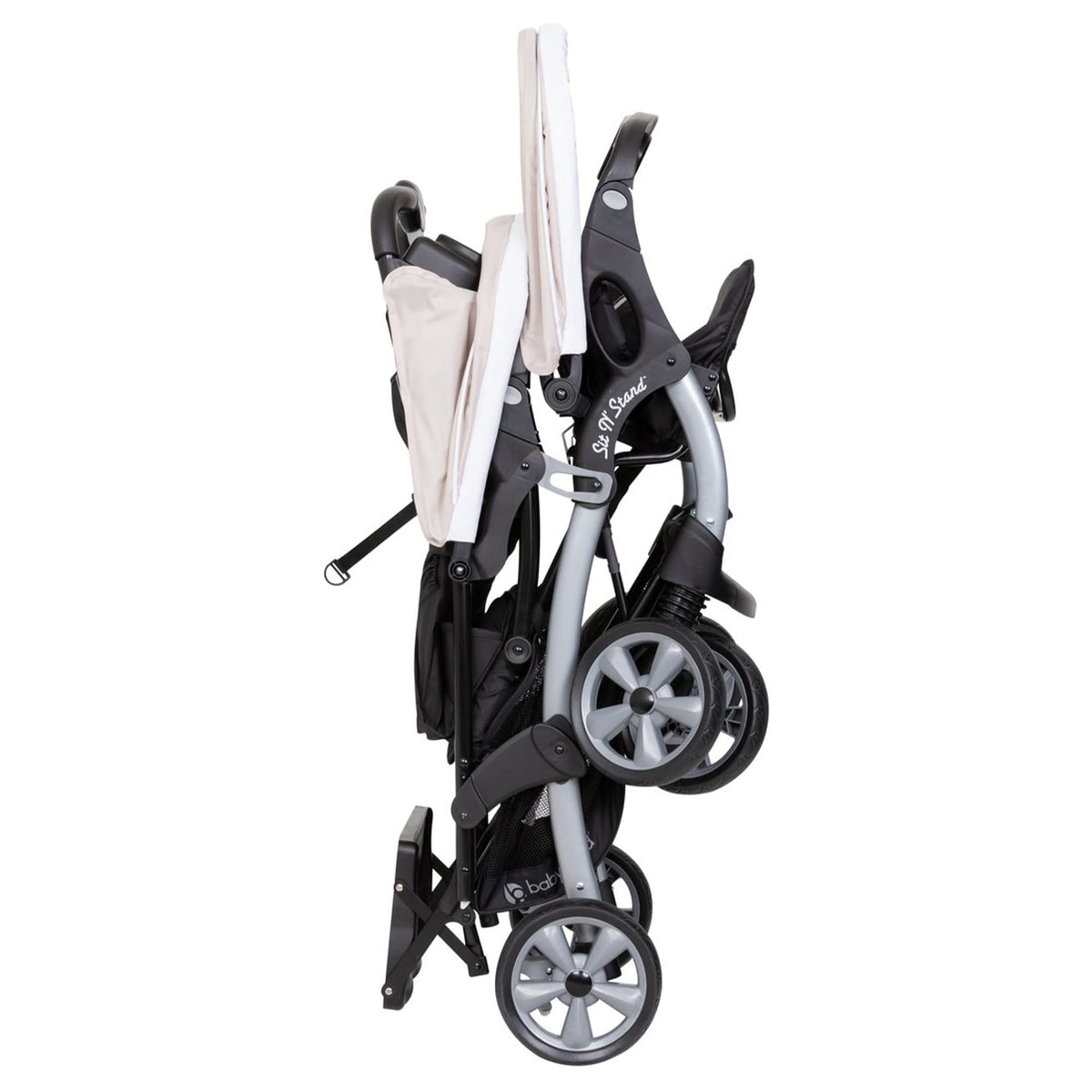 Khaki 3 Pc Double Stroller & 2 Car Seats V6192