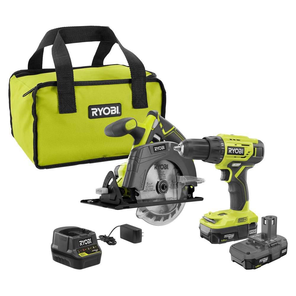 18V Drill and Circular Saw Starter Kit with Two 1.5Ah Batteries and Charger V318