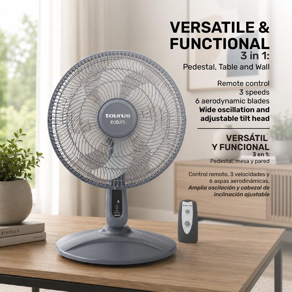 16” Pedestal Fan with Remote, Oscillating Standing Fan A84051