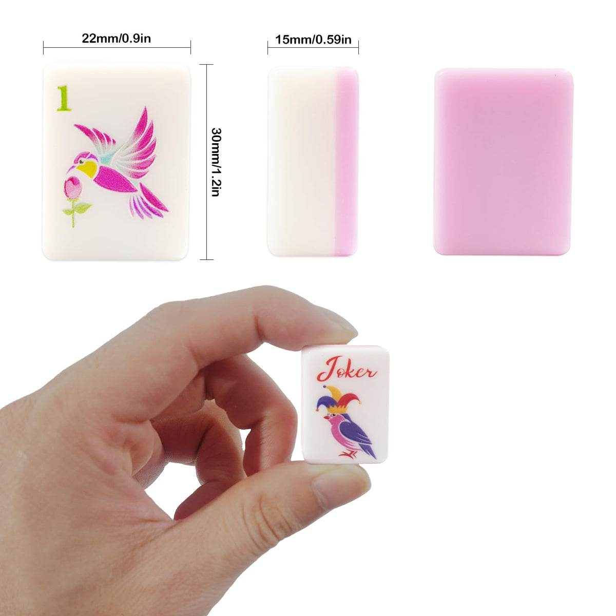 1.2” American Mahjong Set 168 Pink Floral Melamine Tiles T81840