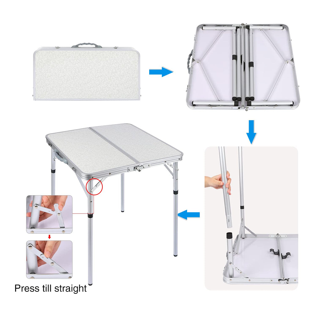 Small Square Folding Aluminum Camping Table E5703