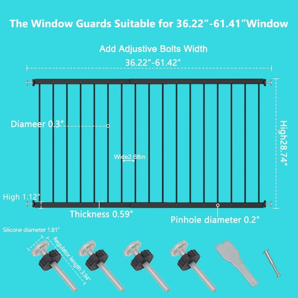 Black 2 Piece Window Guards Y64344