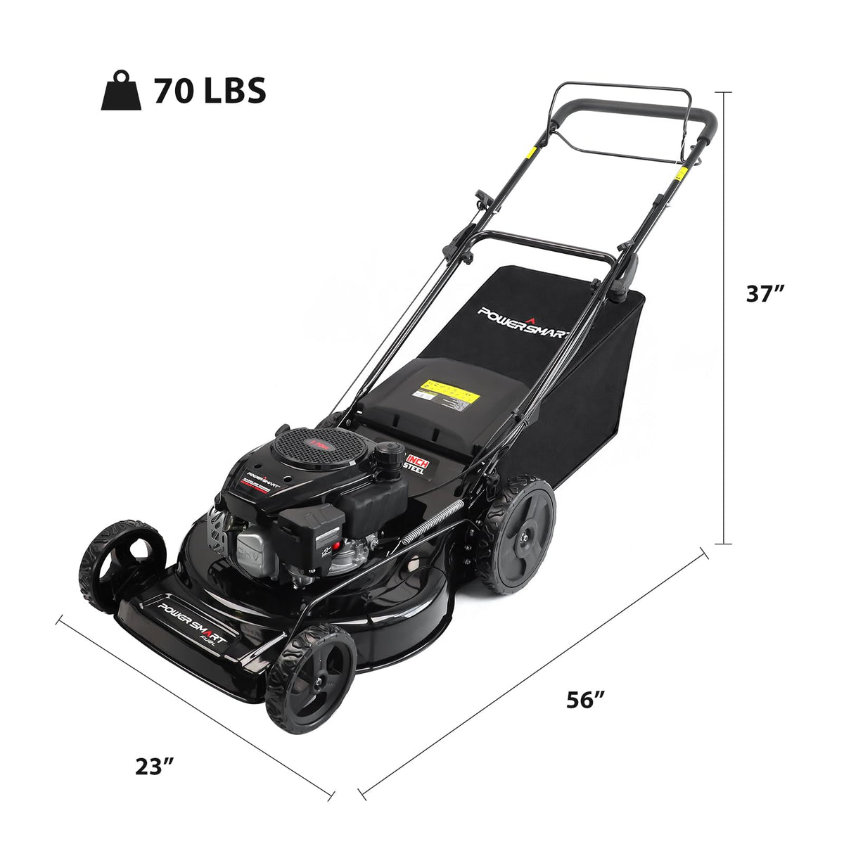 22-Inch Self Propelled Gas Lawn Mower, 170cc 4-Cycle OHV Engine J5256