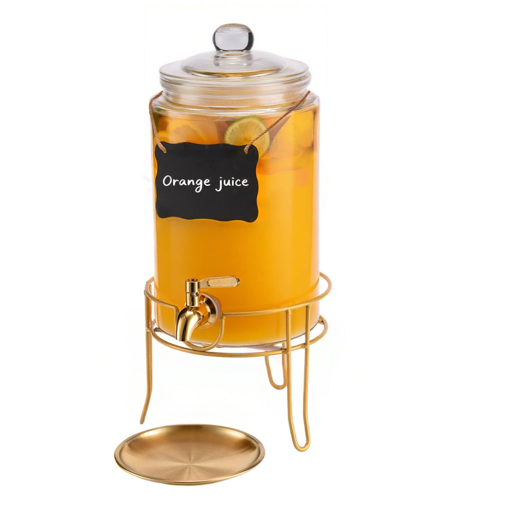 1 Gallon Glass Drink Dispenser with Stand K5235
