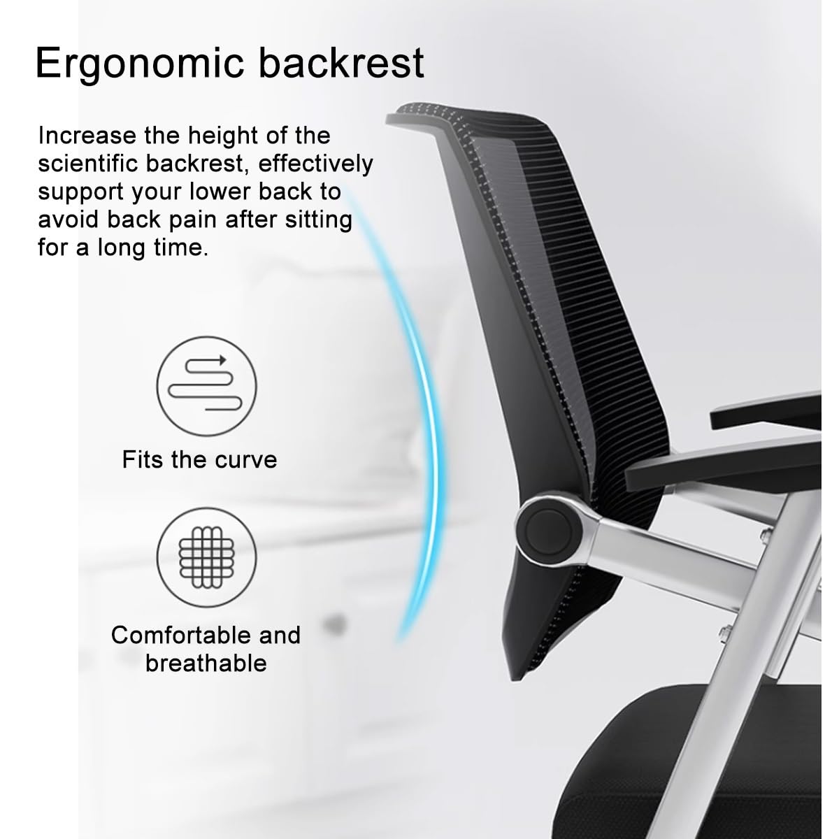 Mesh Guest Chair with Tablet Arm H9115
