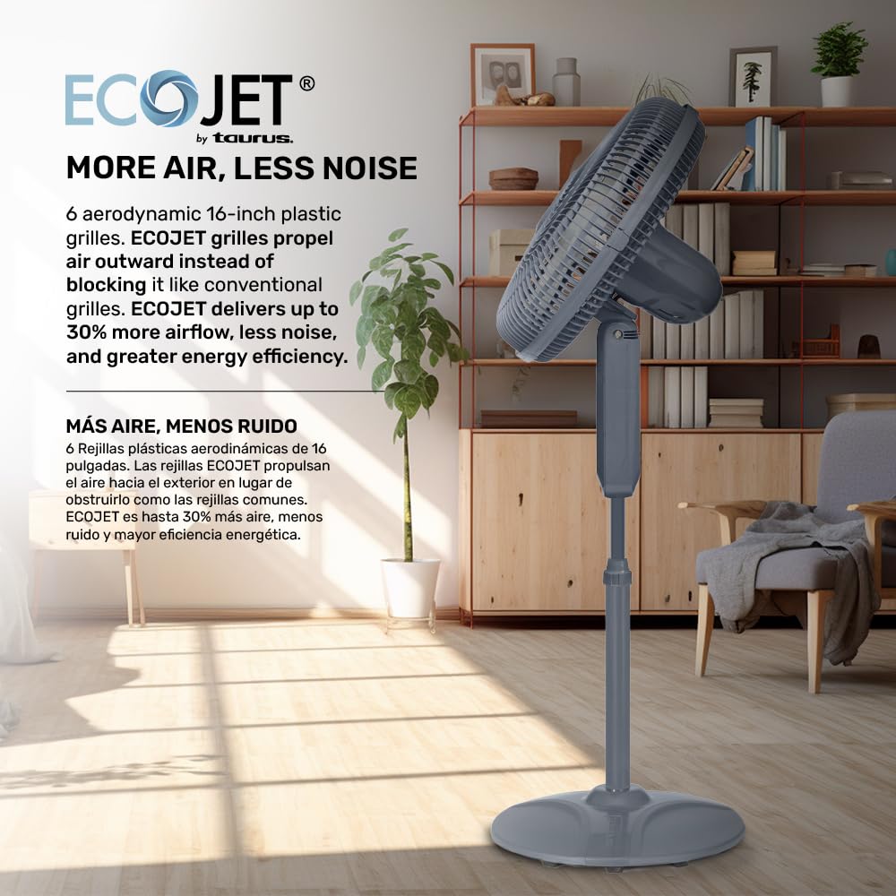 16” Pedestal Fan with Remote, Oscillating Standing Fan A84051