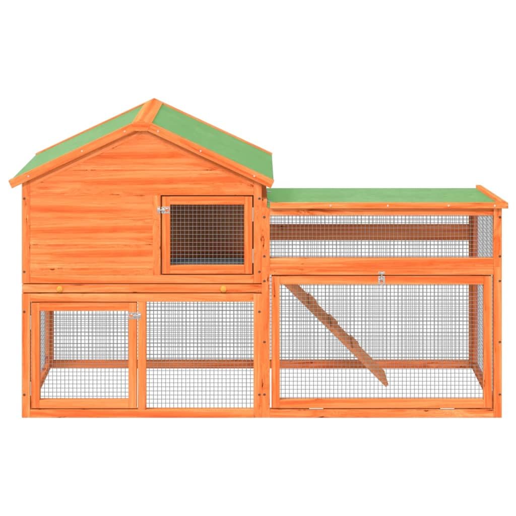 73 Inch 2 Tier Wooden Small Animal Cage Z58155