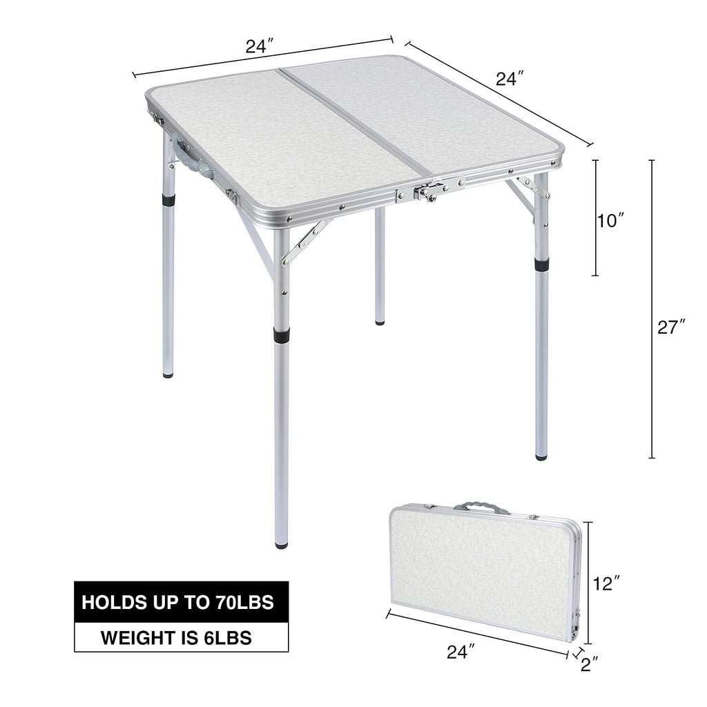 Small Square Folding Aluminum Camping Table E5703