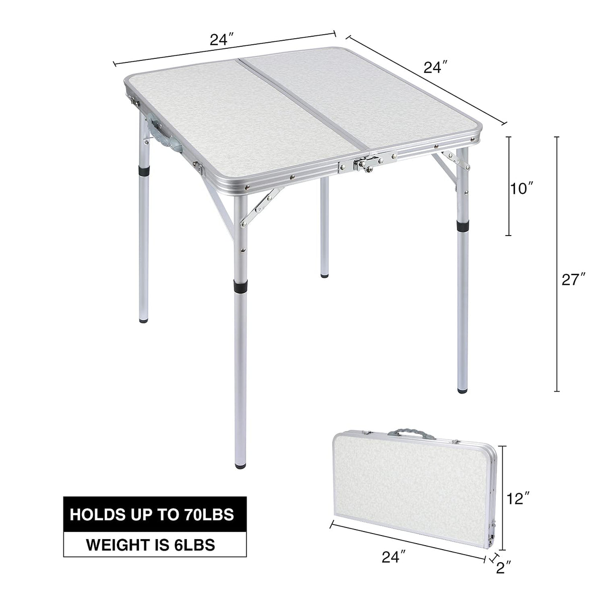 Small Square Folding Aluminum Camping Table E5703
