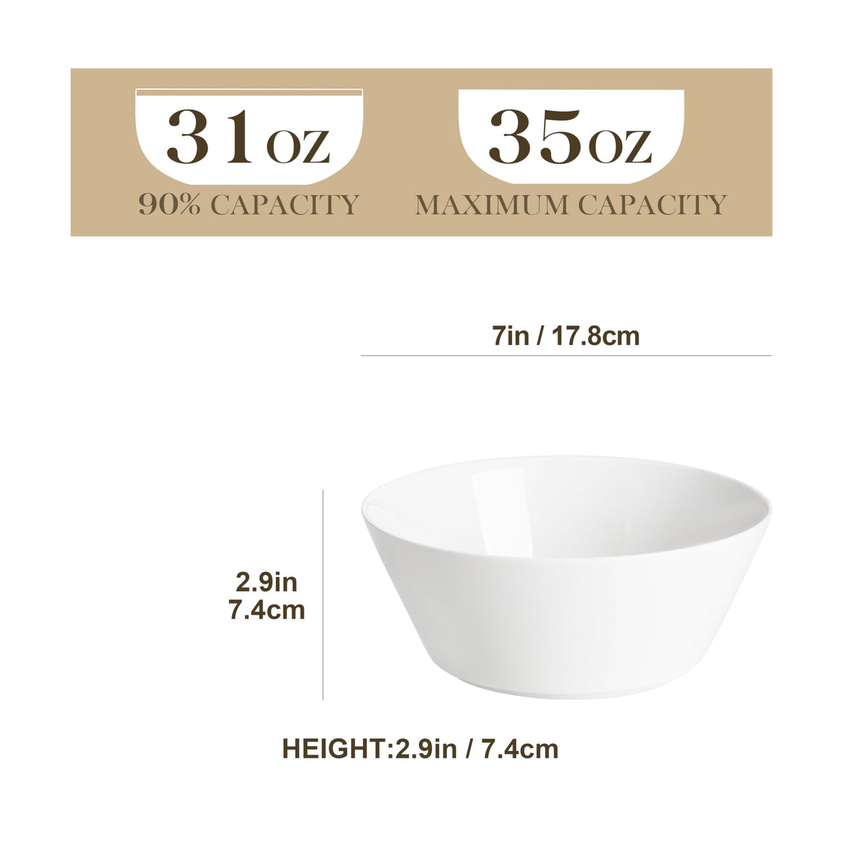 35 OZ Soup Bowls Set of 4 and 24 OZ Cereal Bowls Set of 6 R130