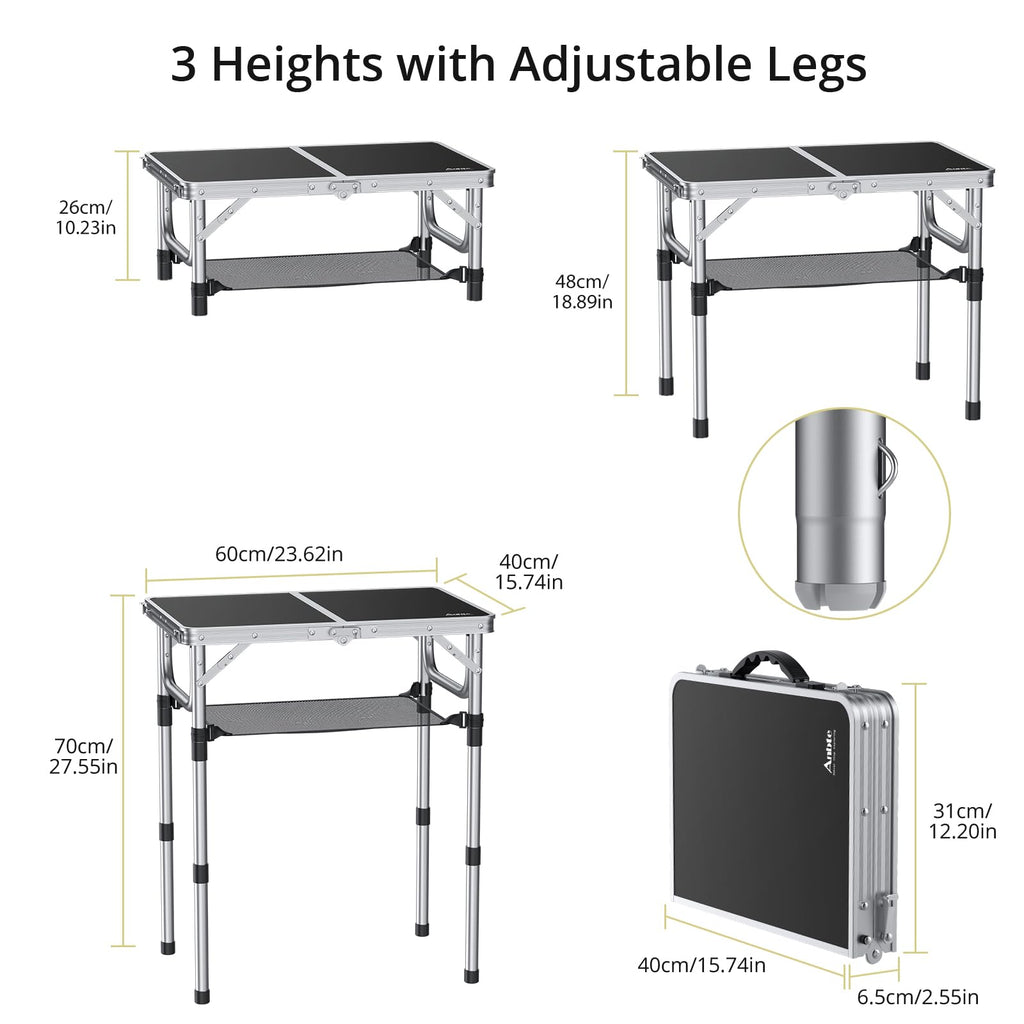 Folding Camping Table 24"X 16" Adjustable Height B59202