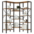 Industrial 5-Tier L-Shaped Corner Bookshelf K8350