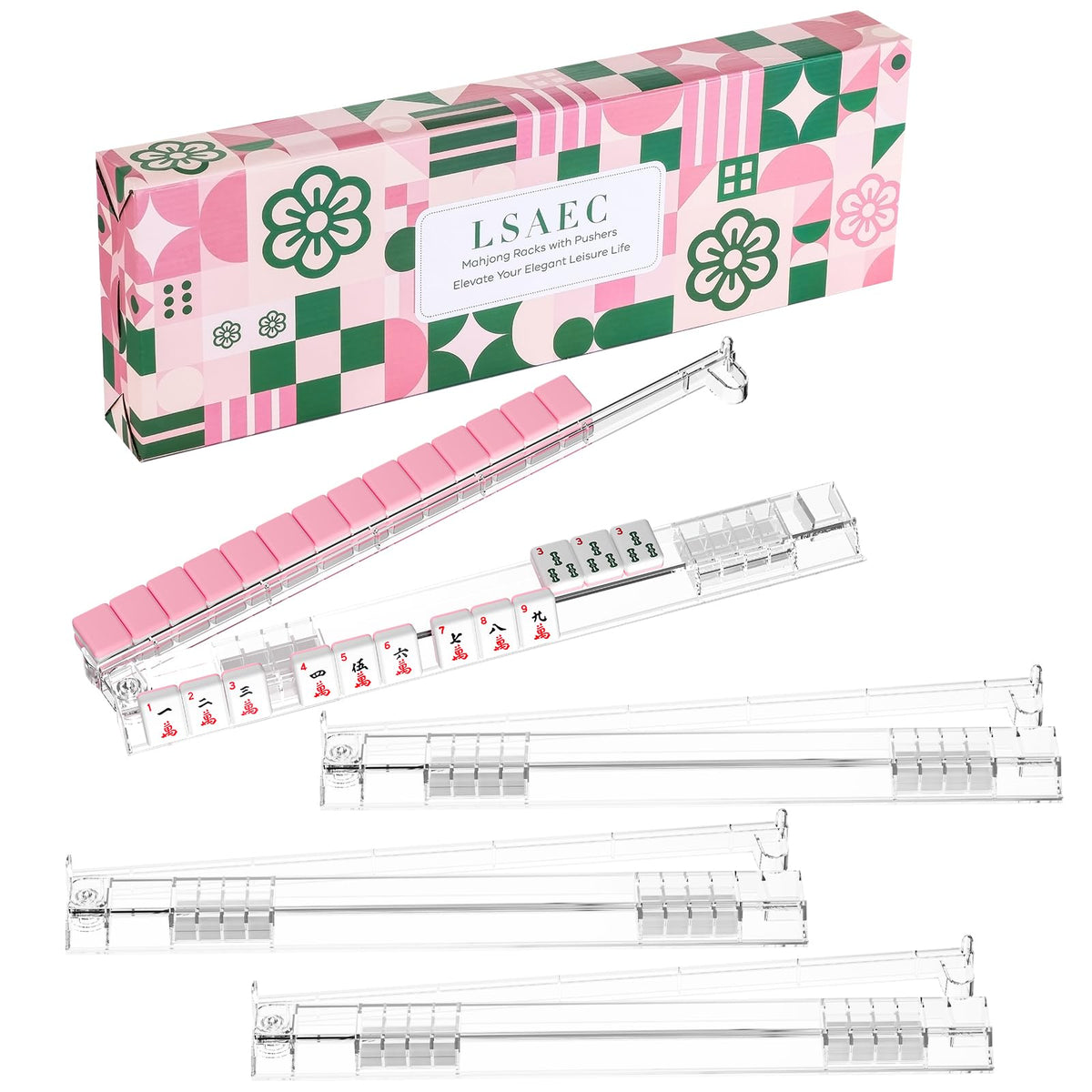4Pcs Non-Slip Acrylic Mahjong Racks I3397