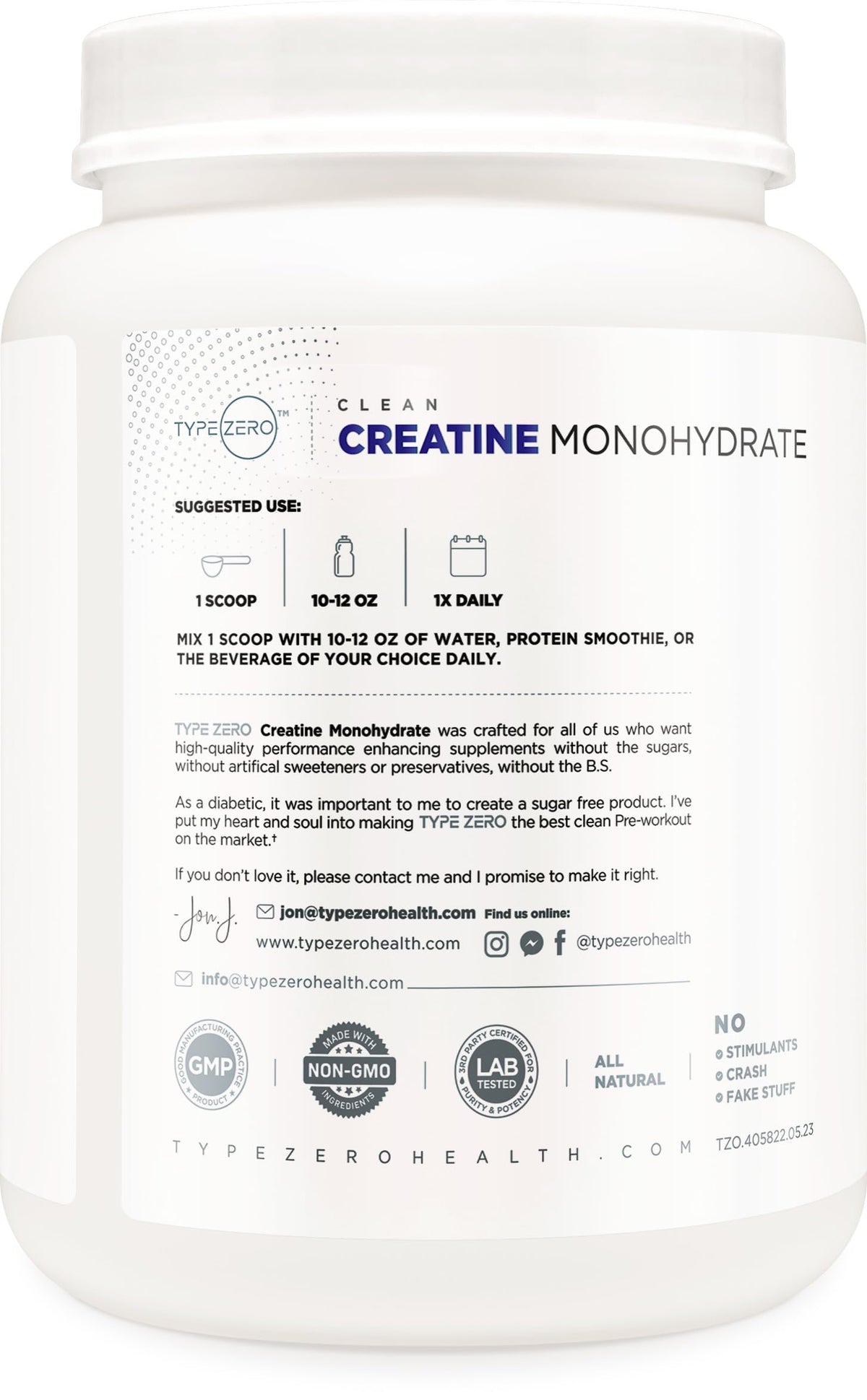 Unflavored Micronized Creatine Monohydrate 1 KG E428