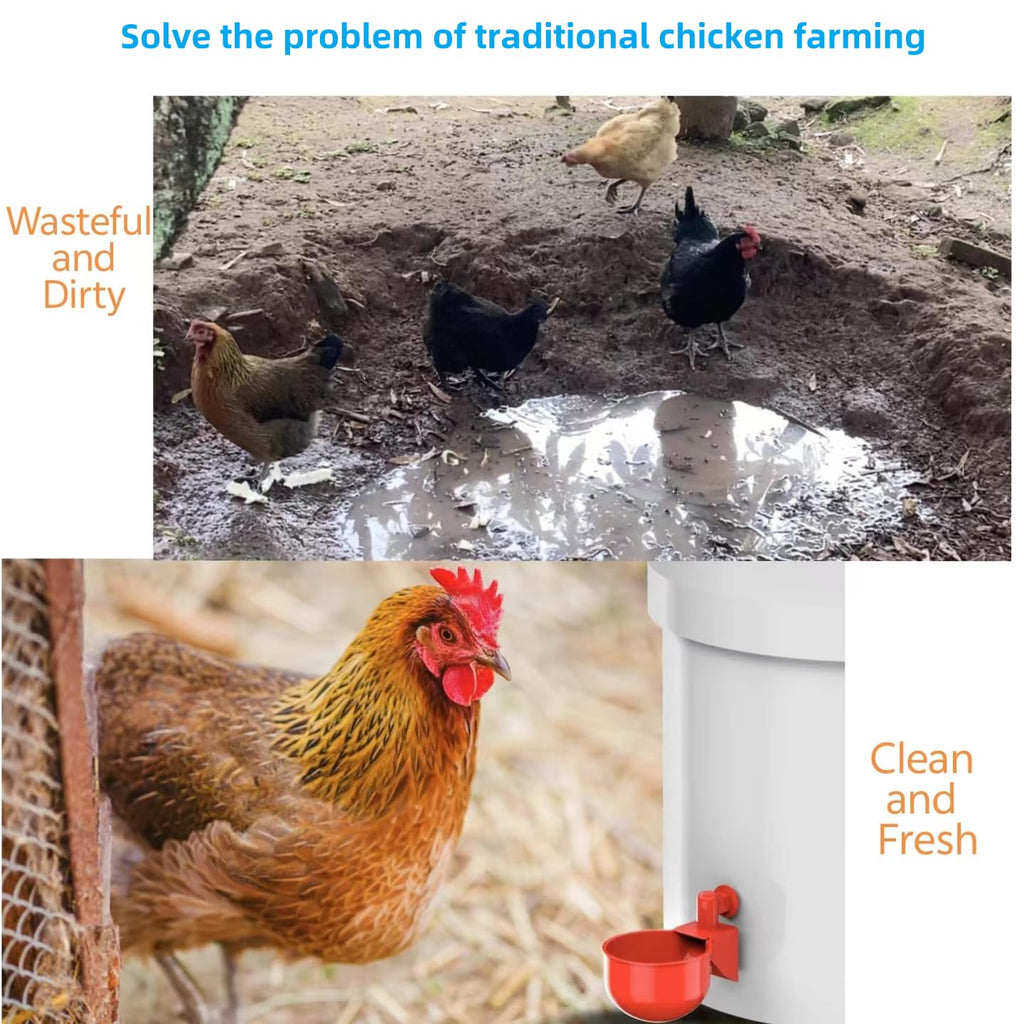 8 Pc Automatic Poultry Waterer Cups with Drill V35473