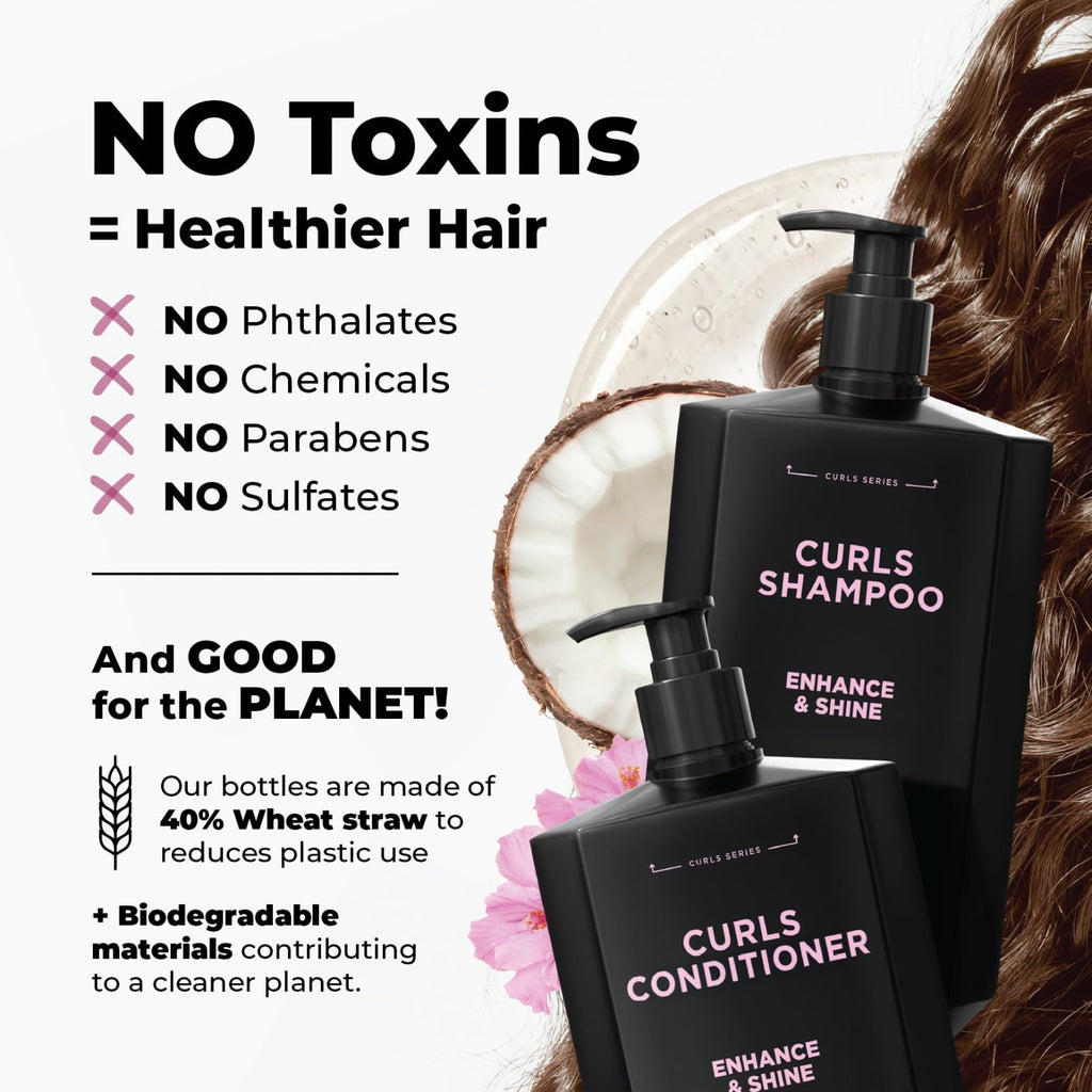 Curly Hair Shampoo & Conditioner Set Sulfate-Free 8 fl oz Z2944