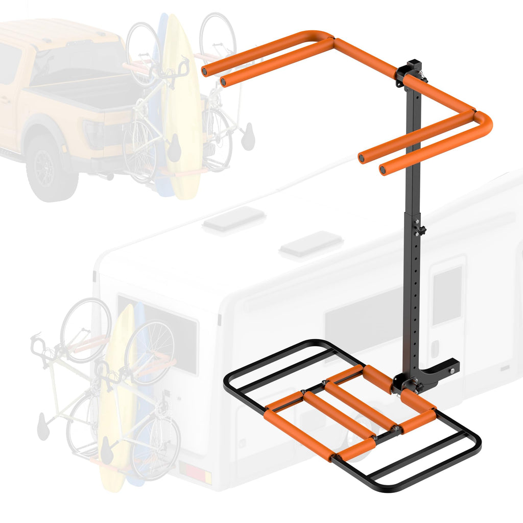 RV Kayak Rack and Bike Carrier for 2 Kayaks and 2 Bikes, 300 LBS Heavy Duty Alloy Steel T694