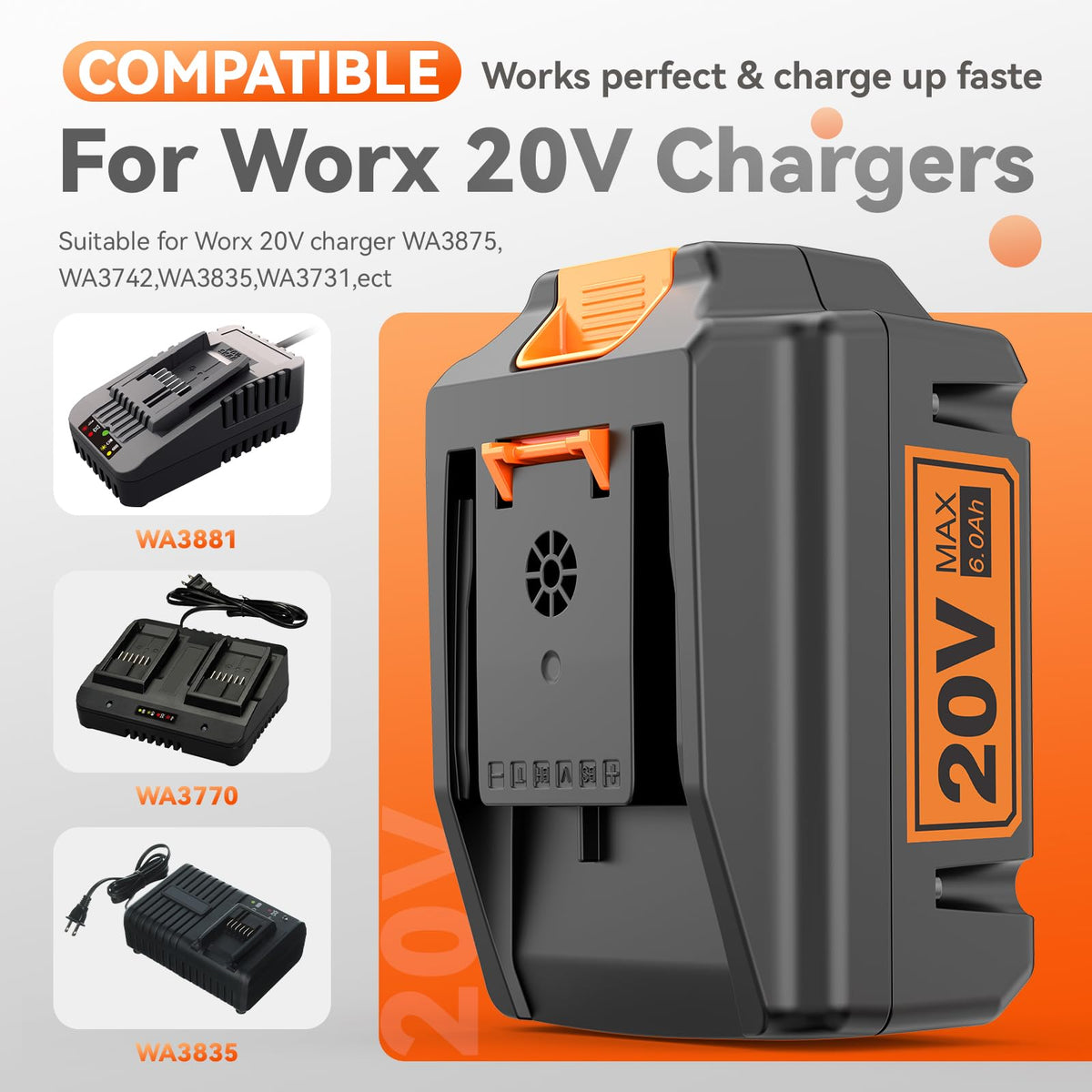20V Lithium ion Battery 6.0Ah 2 Pack E587