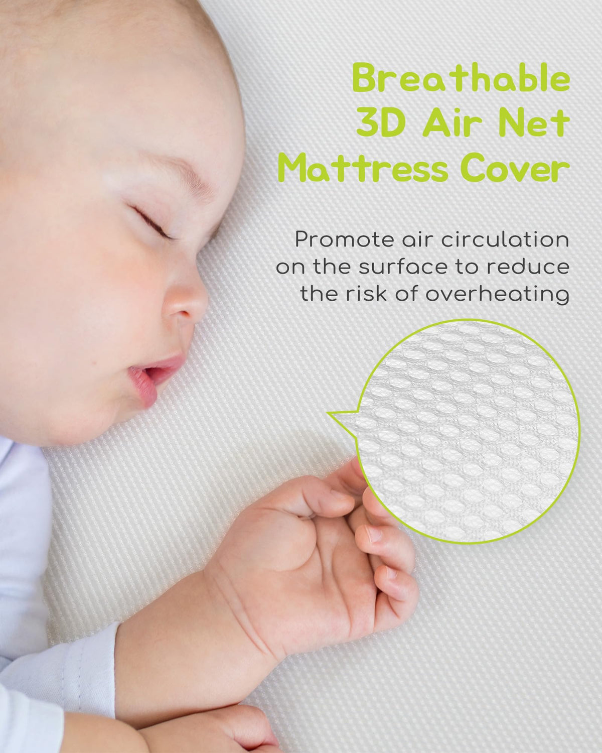 Breathable Standard Full Size Crib Mattress with Waterproof Machine Washable Cover H7538