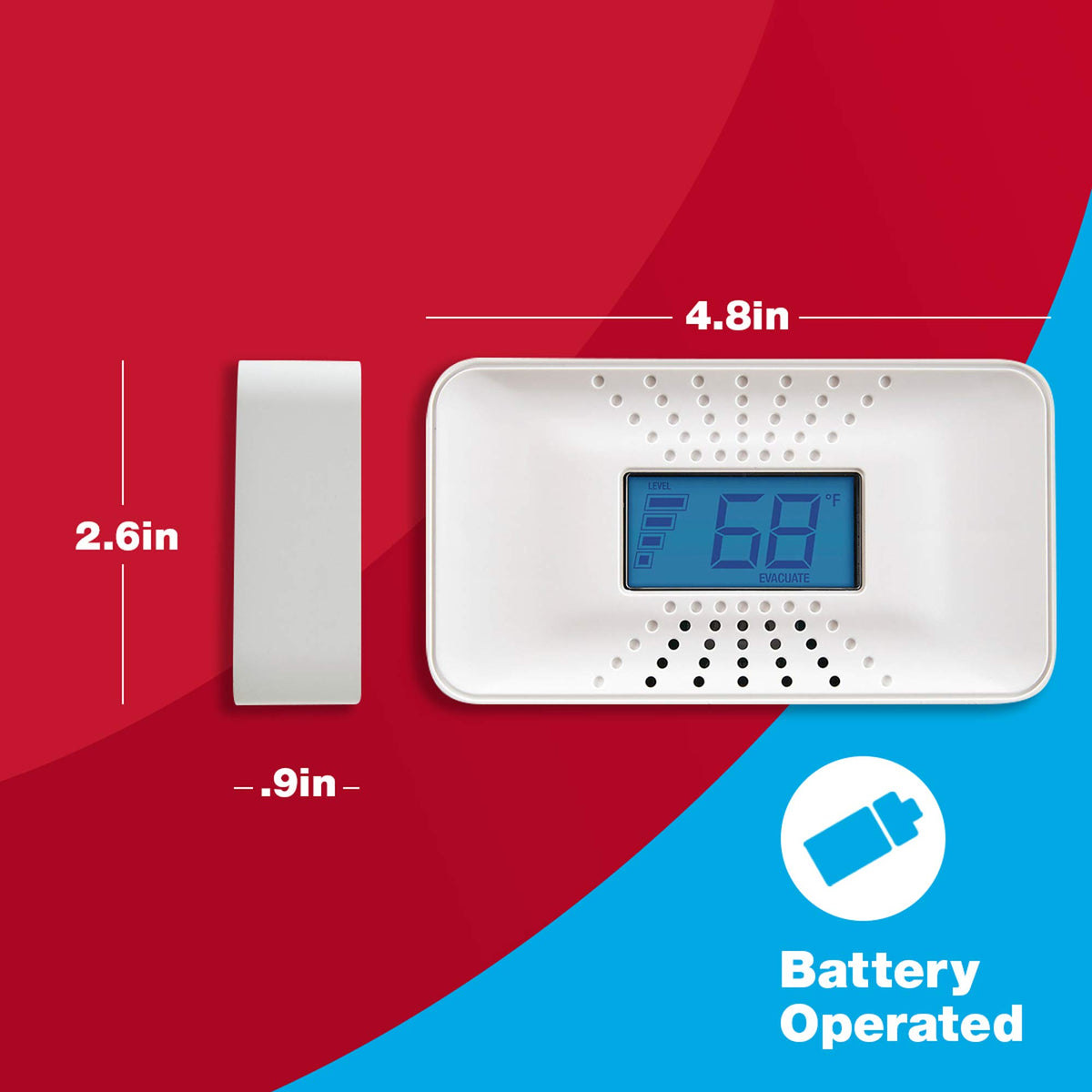 10-Year Battery Carbon Monoxide Alarm with Digital Display U737106