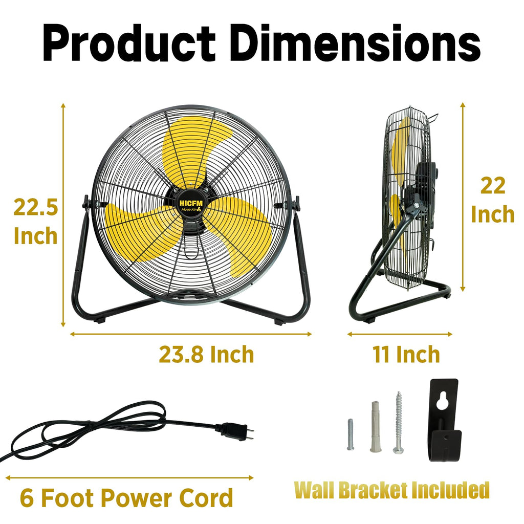 20" 6200 CFM High Velocity Metal Floor Fan F95462