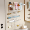 Wall-Mounted Hair Dryer Holder 4-Shelf White W959