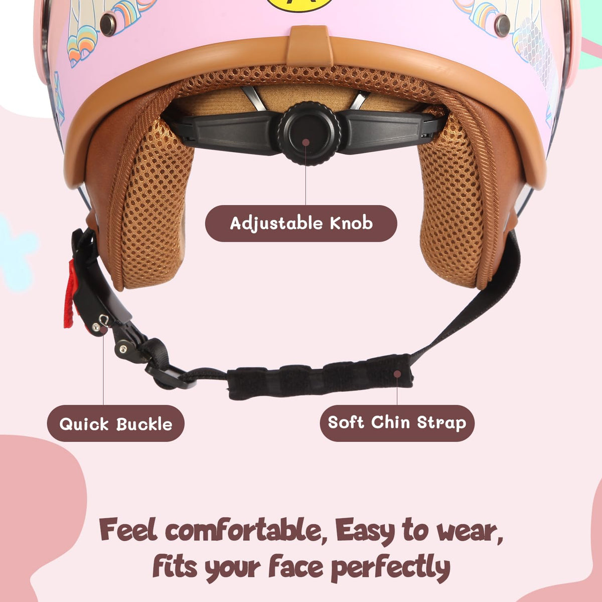 Kids 3/4 Open Face Motorcycle Helmet F294